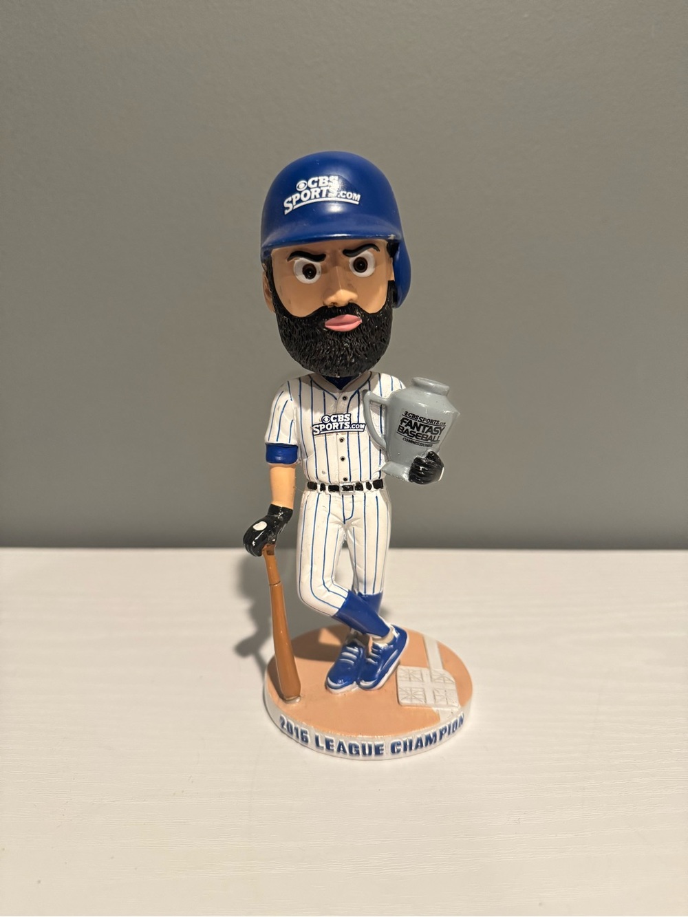 CBS Sports fantasy baseball Blue Baseball Player Bobblehead from 2015